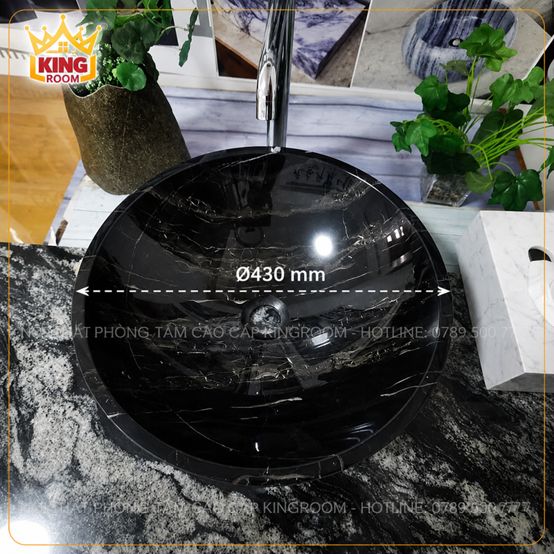 Lòng chậu tròn thoải lavabo Granite GRS01 nhìn từ trên