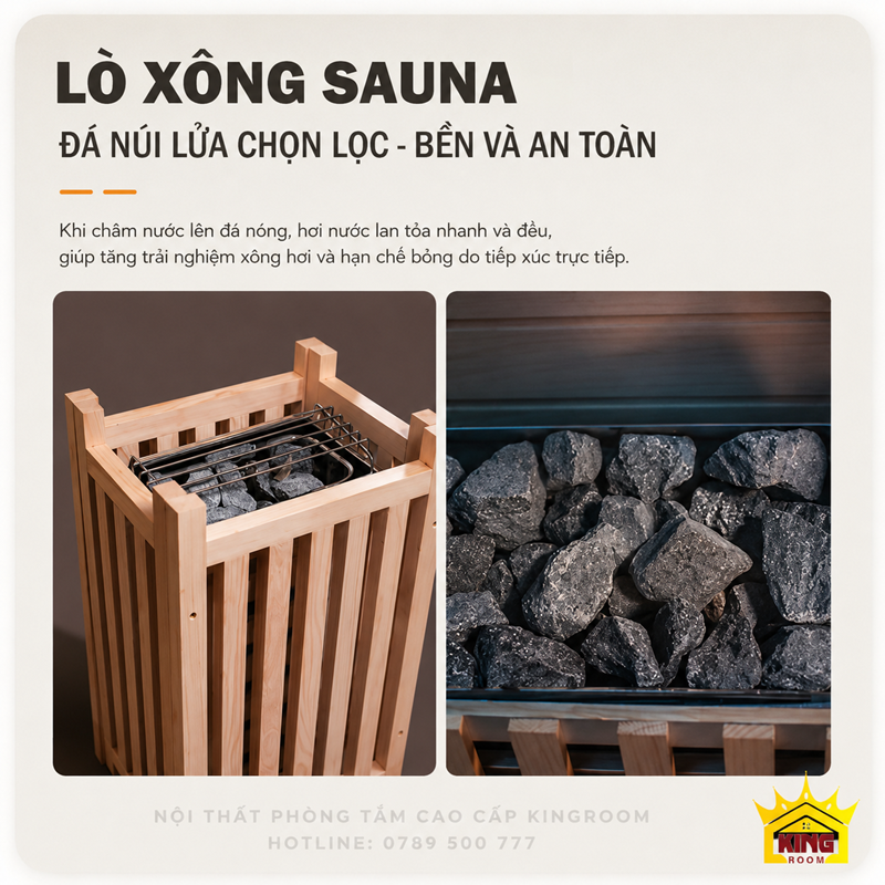 Lò sauna đá núi lửa của phòng xông hơi gia đình KR-SN01