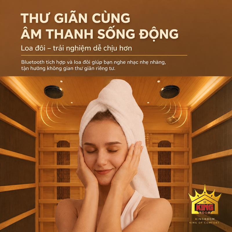 Hệ thống loa Bluetooth trong phòng xông hơi hồng ngoại