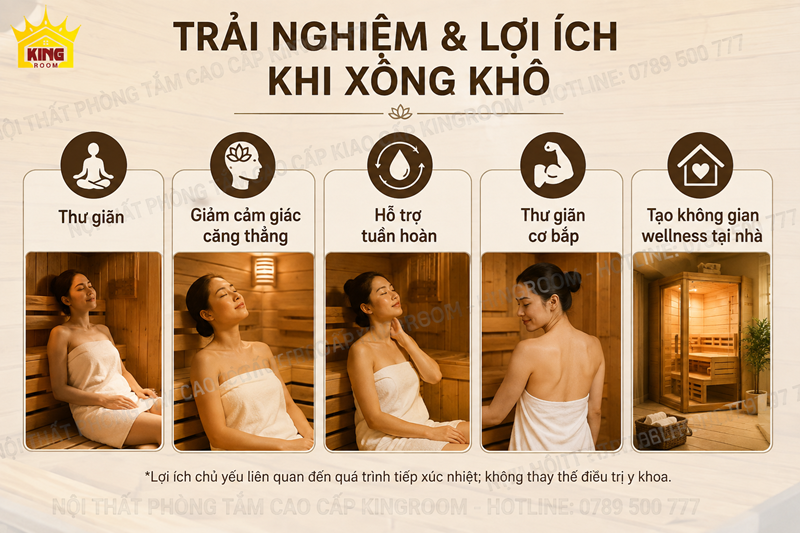 Các lợi ích và trải nghiệm khi sử dụng phòng xông hơi khô