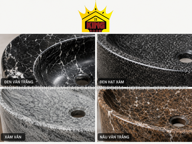 Màu sắc và vân đá ảnh hưởng đến giá lavabo Granite