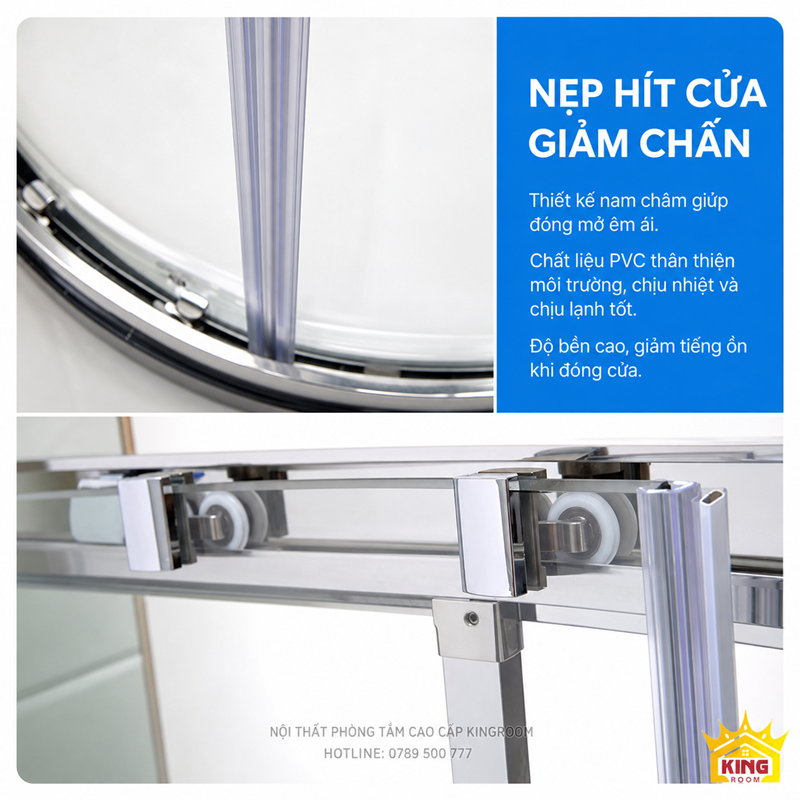 Nẹp hít cửa cabin xông hơi S-017 hỗ trợ đóng mở êm