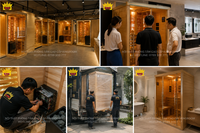 Phòng xông hơi gia đình thực tế tại KingRoom