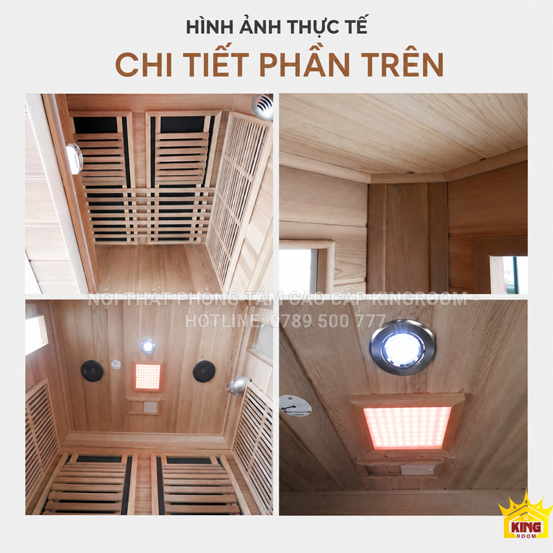 Chi tiết trần và tấm nhiệt phòng xông hơi hồng ngoại Vienna