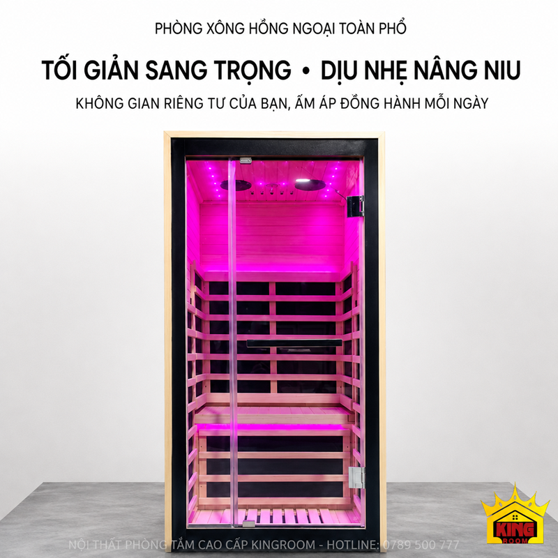 Mặt trước phòng xông hồng ngoại toàn phổ 1 người