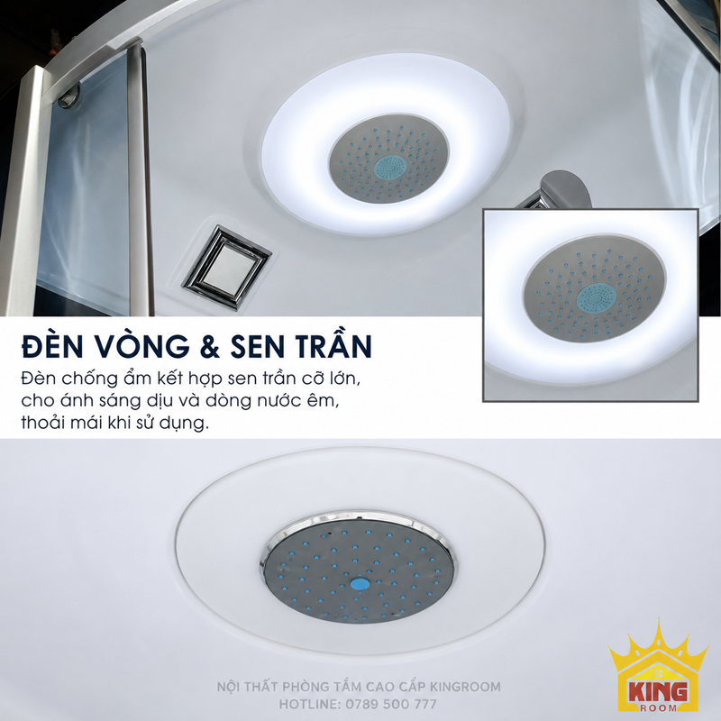 Sen trần kết hợp đèn LED cabin xông hơi S-017