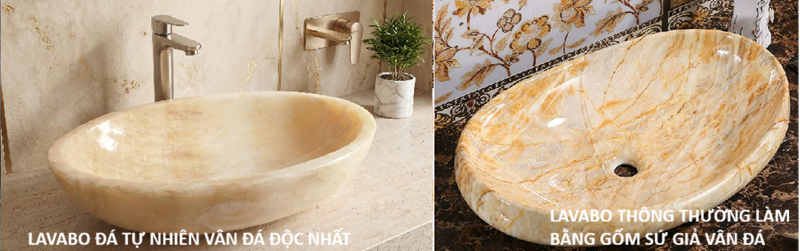 sự khác biệt giữa lavabo đá tự nhiên và lavabo thông thường