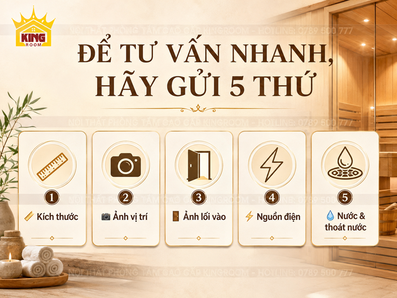 Thông tin cần cung cấp khi tư vấn phòng xông hơi khô ướt