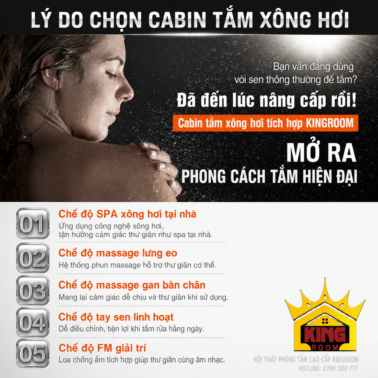 Tính năng cabin tắm xông hơi gia đình S-015