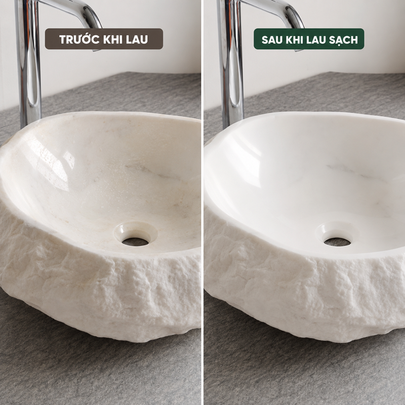 Cách xử lý vết ố trên lavabo đá tự nhiên