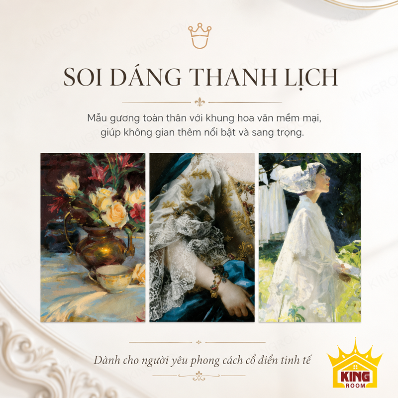 Cảm hứng phong cách cổ điển thanh lịch của gương toàn thân GTT01