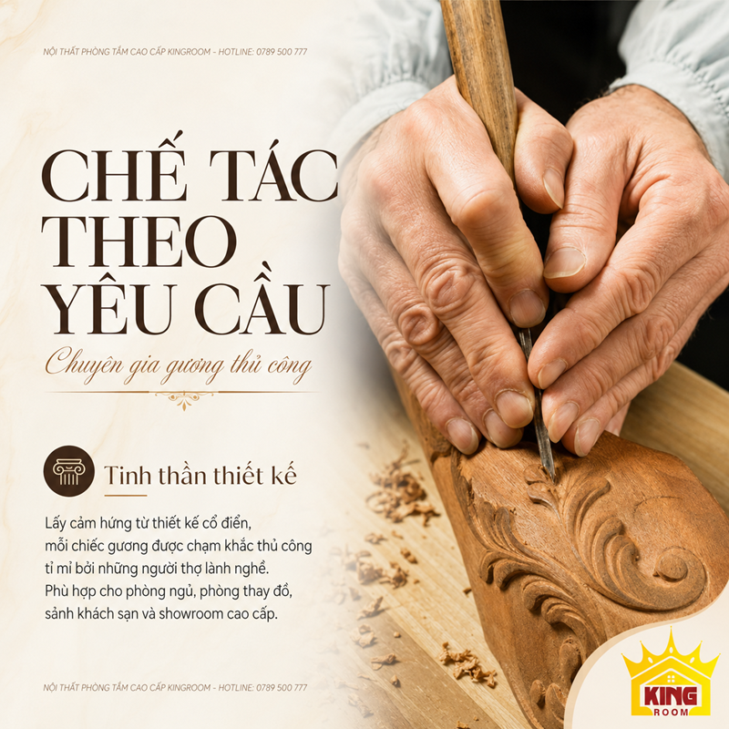 Chế tác khung gỗ gương cổ điển toàn thân GCT04 theo yêu cầu