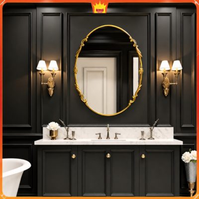 Guong Phong Tam Co Dien Khung Vang Tu Lavabo Den