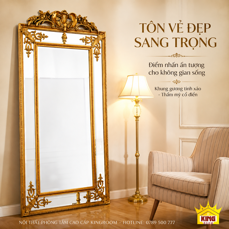 Gương toàn thân cổ điển A170 tôn vẻ đẹp sang trọng cho không gian sống