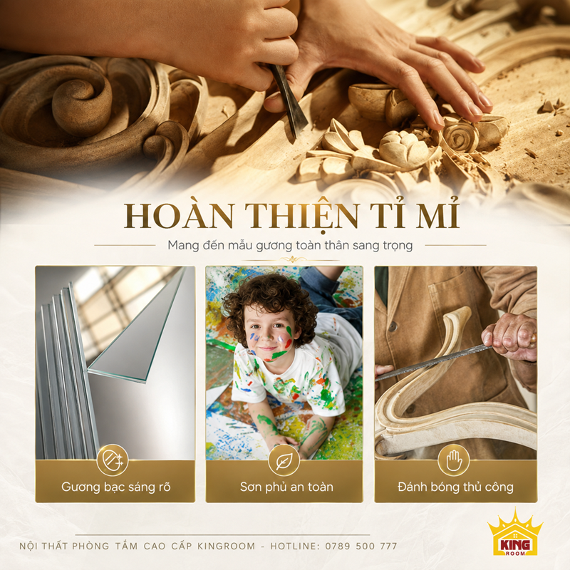 Chi tiết hoàn thiện tỉ mỉ của gương toàn thân cổ điển A170