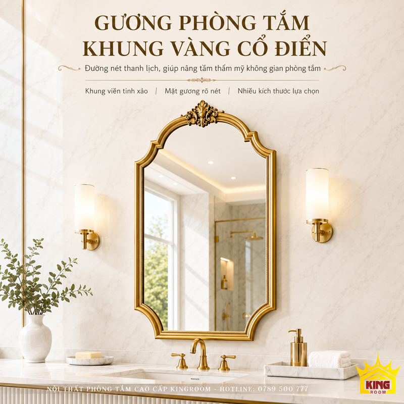 Mặt gương phòng tắm rõ nét giúp không gian sáng và thoáng hơn