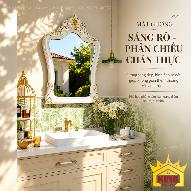 Mặt gương cổ điển 834A sáng rõ phản chiếu chân thực