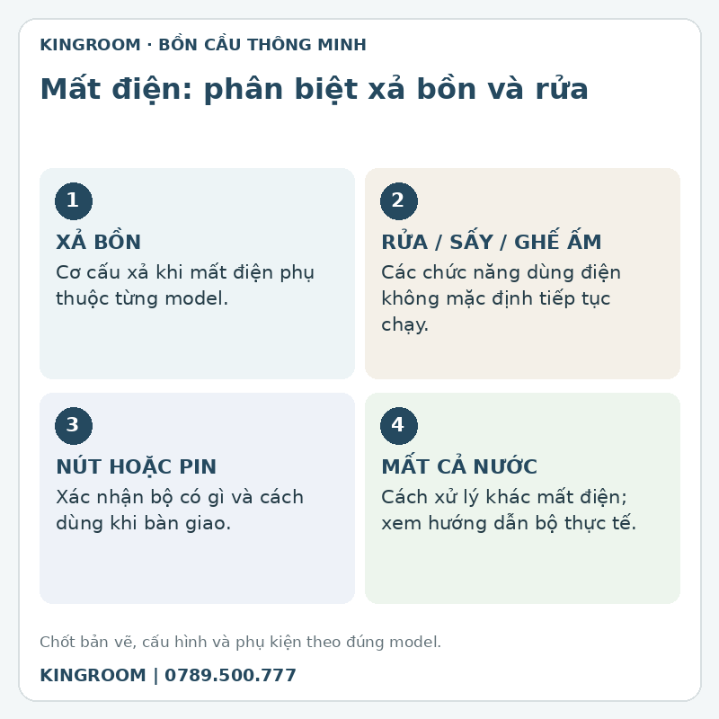 Mất điện: phân biệt xả bồn và rửa