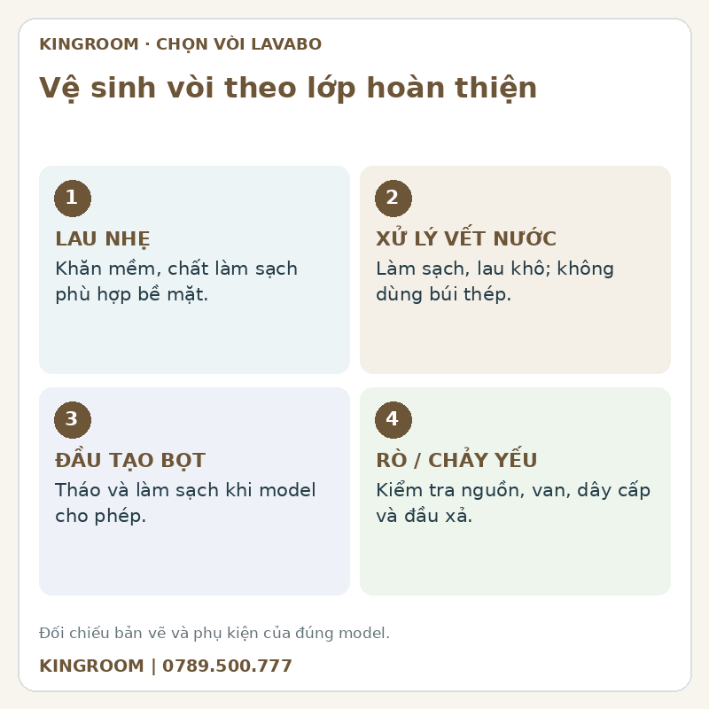 Vệ sinh vòi theo lớp hoàn thiện