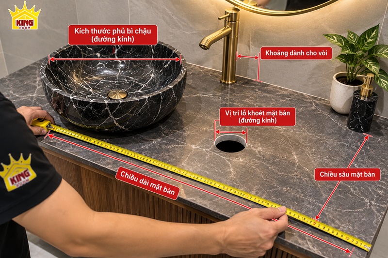 Do Mat Ban Truoc Khi Lap Lavabo Da