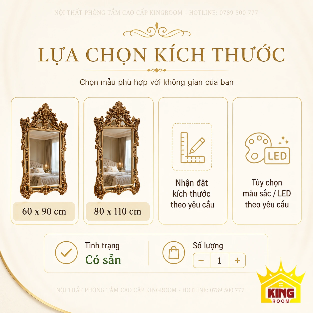 Bảng kích thước gương chữ nhật 60×90 và 80×110 cm Bảng kích thước gương chữ nhật 60×90 và 80×110 cm
