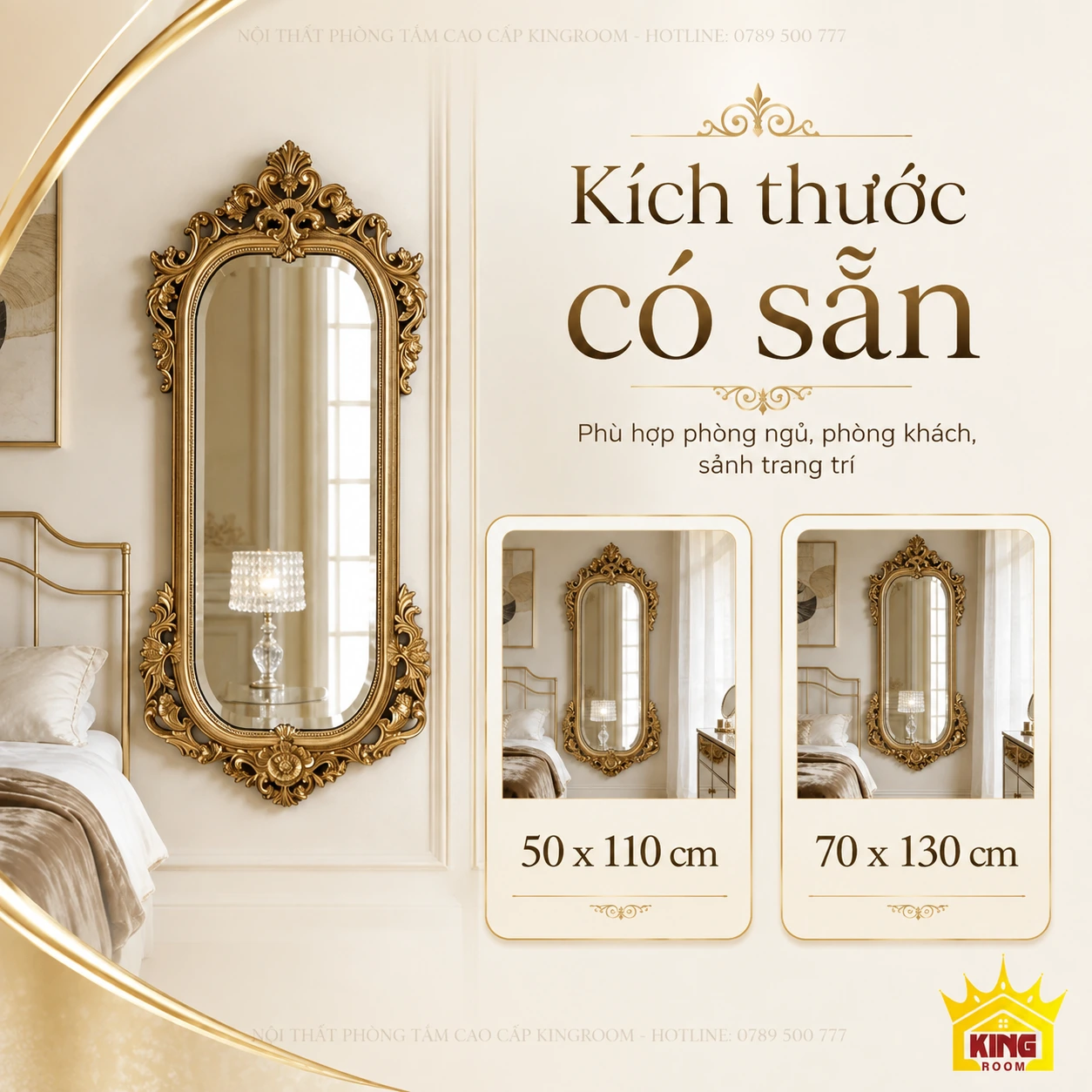 Bảng kích thước gương dáng vòm 50×110 và 70×130 cm Bảng kích thước gương dáng vòm 50×110 và 70×130 cm