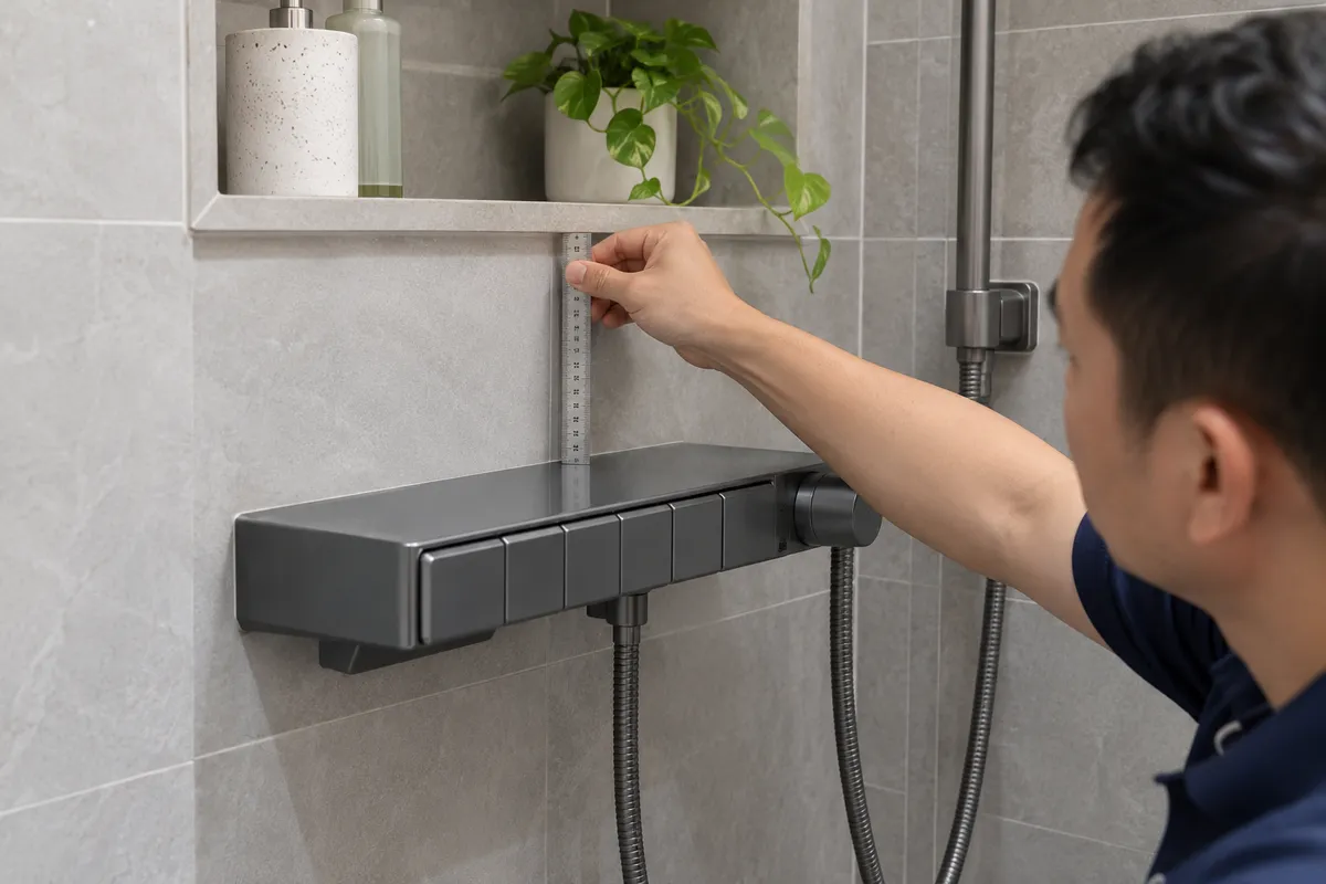 Đo khoảng trống phía trên thân sen trước khi bố trí đồ dùng