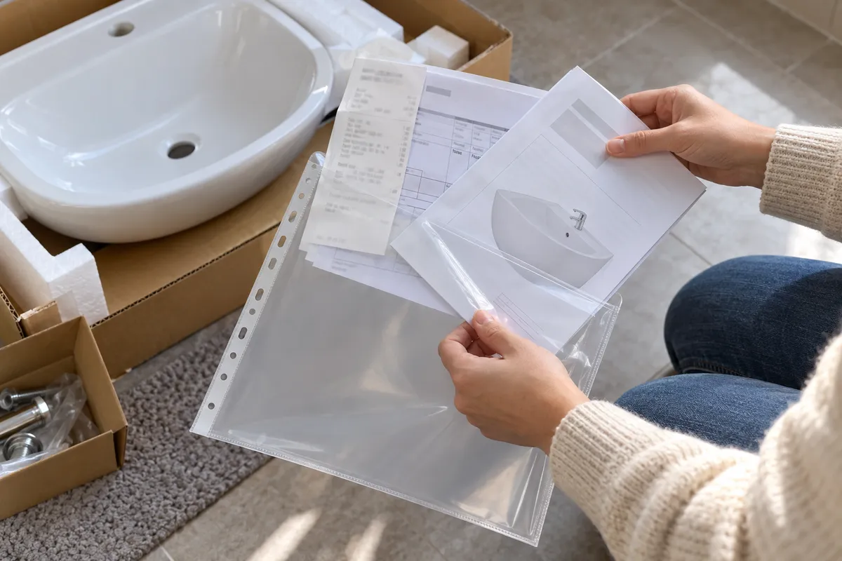 Lưu giấy mua hàng và hướng dẫn của thiết bị