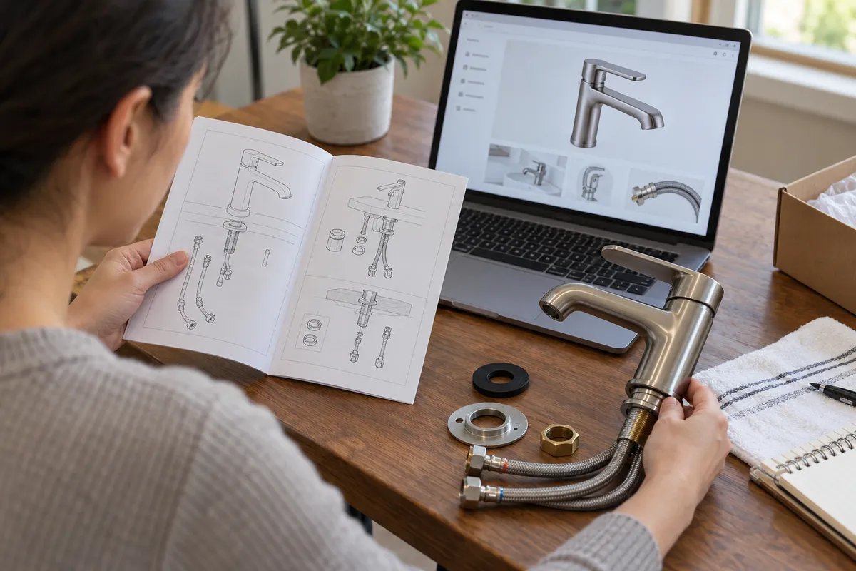 So cấu tạo vòi với tài liệu hướng dẫn và trang thông tin