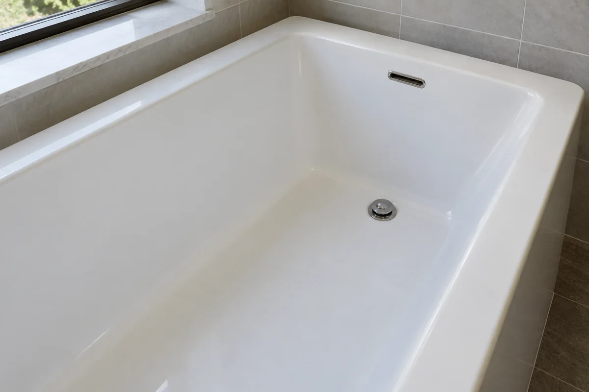 Minh họa bộ xả ở đáy và lỗ tràn trên thành bồn ngâm