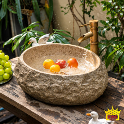 Kingroom Chau Lavabo Xi Mang Composite Gia Da Cuoi Oval 50x39x16 04