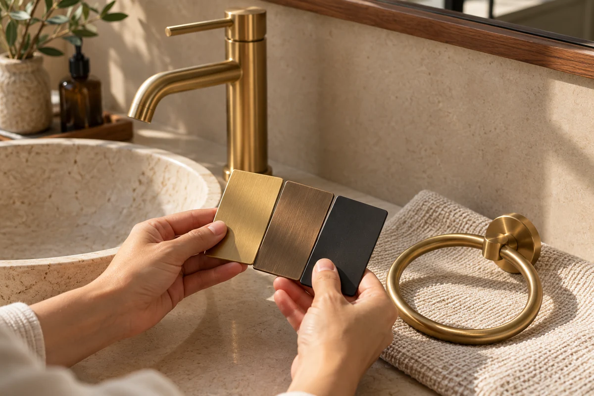 Đối chiếu màu hoàn thiện phụ kiện dưới cùng ánh sáng