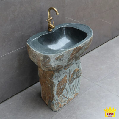 Góc nghiêng bộ đá hoa sen thể hiện chiều sâu và thân chân