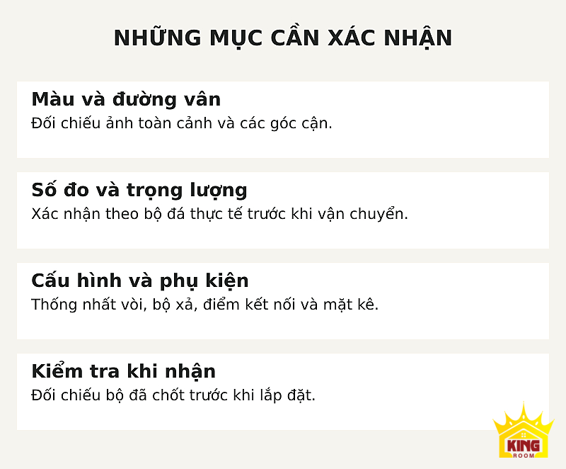 Lavabo đá chạm hoa sen – Các mục cần xác nhận về sắc đá, số đo, phụ kiện và kiểm tra khi nhận Các mục cần xác nhận về sắc đá, số đo, phụ kiện và kiểm tra khi nhận