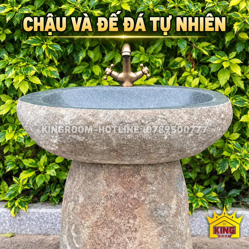 Phần lòng chậu và vị trí tiếp giáp với chân đế đá