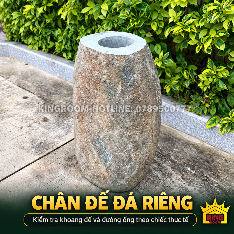 Chân đế đá riêng với khoang rỗng ở mặt trên