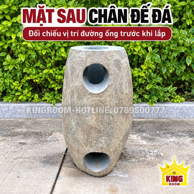Hai ô mở ở mặt sau chân đế đá cuội tự nhiên