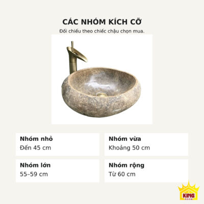 Bốn nhóm cỡ tham khảo được Việt hóa để hỗ trợ chọn tỷ lệ chậu