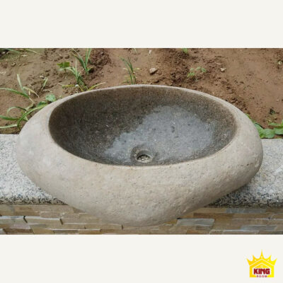 Chậu oval vỏ sáng nhìn ngang để xem đường miệng và thành