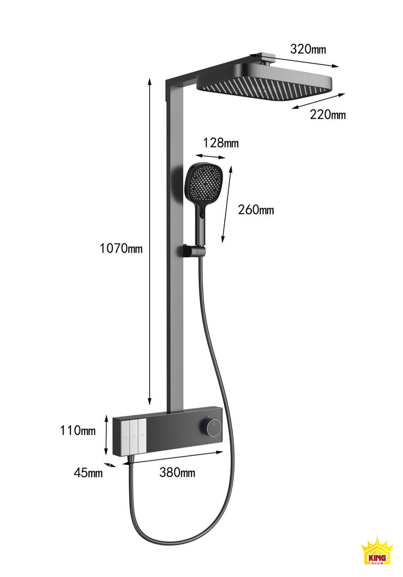 Bản vẽ sen cây KINGROOM bát 320 x 220 mm, thân cao 1070 mm