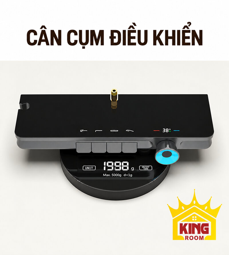 Cụm điều khiển sen cây KINGROOM trên cân hiển thị 1.998 g