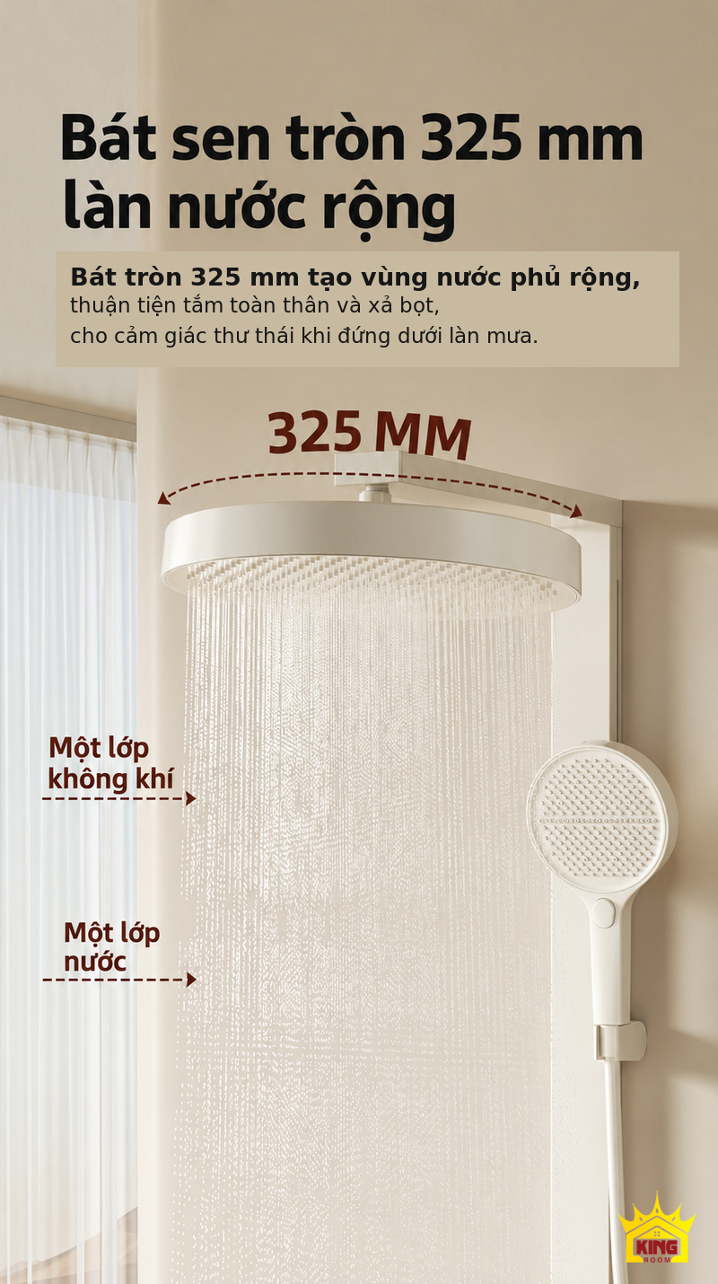 Bát sen tròn 325 mm phun mưa trên sen cây KINGROOM H2