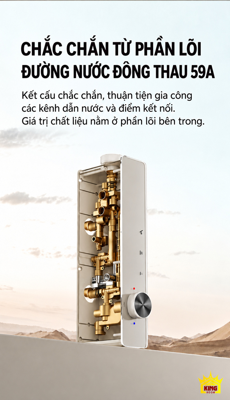 Cấu tạo đường nước đồng thau 59A trên sen cây KINGROOM H2