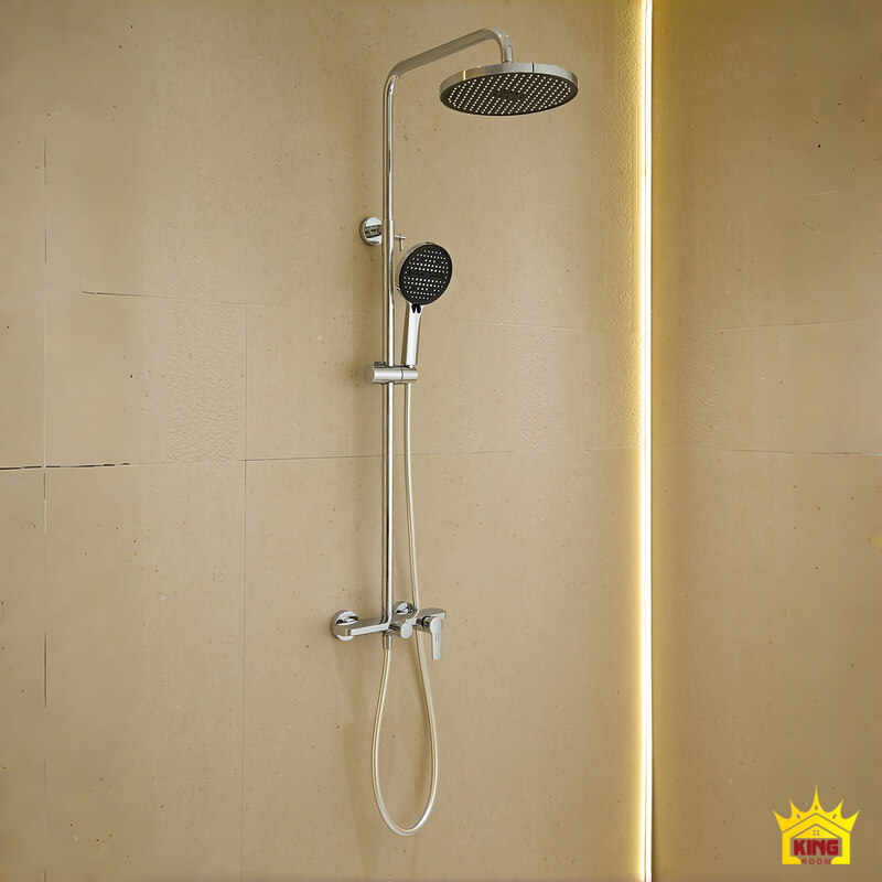 Bộ sen cây lắp nổi trên tường Bộ sen cây KINGROOM lắp trên tường với bát sen phía trên và tay sen phía dưới