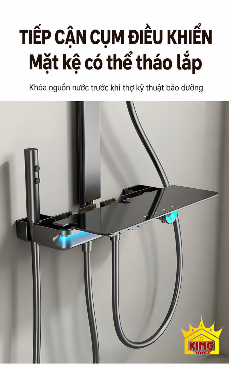 Mặt kệ cụm sen cây KINGROOM được mở để tiếp cận các bộ phận bên trong