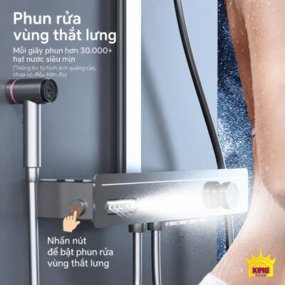 Phun bên hông và nút bật bên cạnh trên sen cây phím đàn KINGROOM 330 × 220 mm