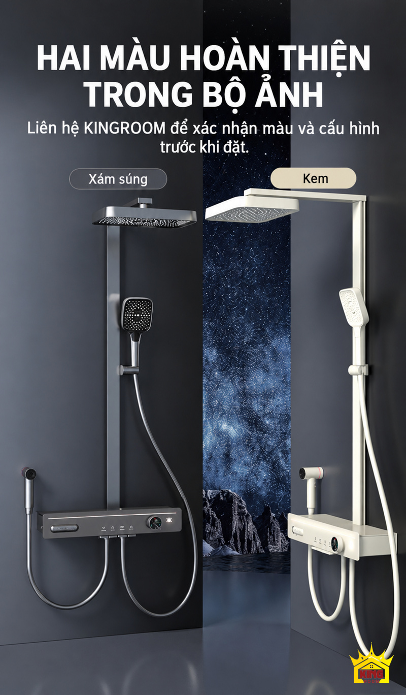 Phiên bản xám và kem khi phun nước trên sen cây phím đàn KINGROOM 330 × 220 mm