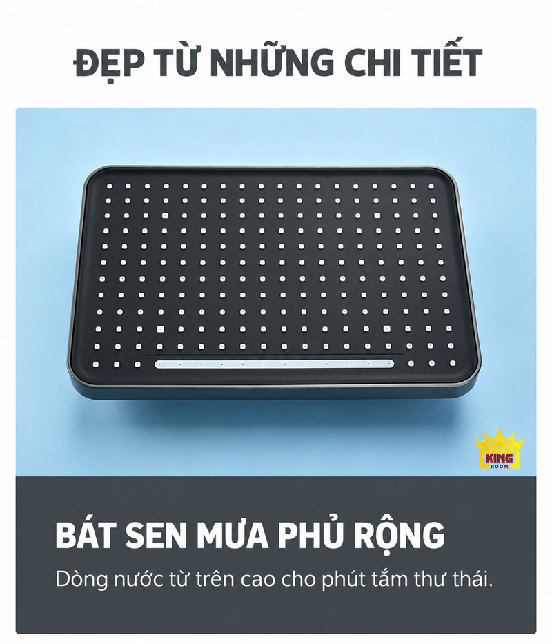 Bát sen vuông A-1 Mặt bát sen vuông màu xám súng của KINGROOM A-1 với nhiều miệng phun