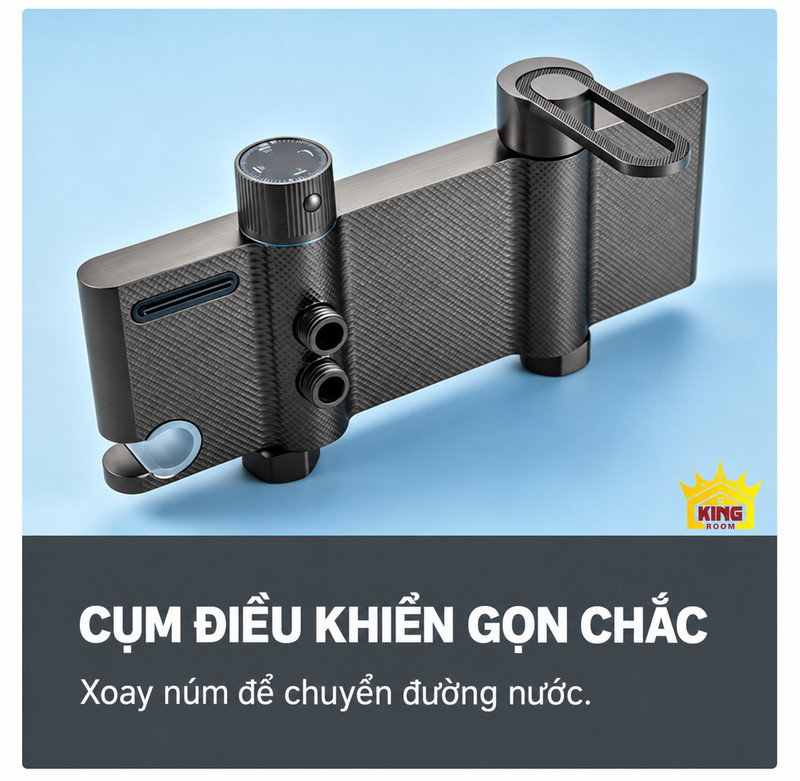 Cụm củ sen và núm chuyển nước Mặt sau cụm củ sen A-1, tay gạt nóng lạnh và núm chuyển đầu ra nước