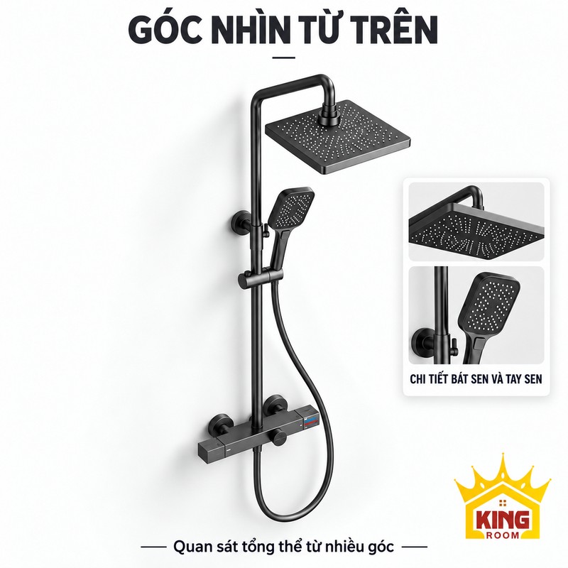 Sen bát vuông nhìn từ trên Bộ sen xám súng nhìn từ trên với ảnh cận cảnh bát sen vuông và tay sen.